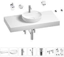 Раковина Wellsee 42 см со столешницей 100 смChalice Perfectionв наборе 10 в 1 201010576