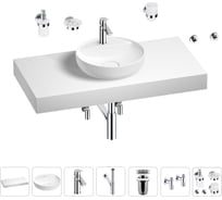 Раковина Wellsee 42 см со столешницей 100 смChalice Perfectionв наборе 10 в 1 201010571