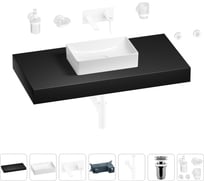 Раковина Wellsee 42 см со столешницей 100 смPure BY201010890 в наборе 9 в 1 201010890