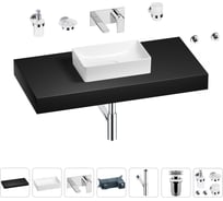 Раковина Wellsee 42 см со столешницей 100 смPure BY201010881 в наборе 9 в 1 201010881