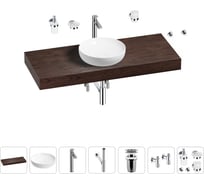 Раковина Wellsee 42 см со столешницей 120 смChalice Perfectionв наборе 10 в 1 201010291