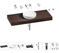 Раковина Wellsee 42 см со столешницей 120 смChalice Perfectionв наборе 9 в 1 201010306