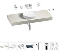 Раковина Wellsee 42 см со столешницей 120 смChalice Perfectionв наборе 9 в 1 201010241