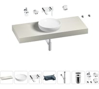 Раковина Wellsee 42 см со столешницей 120 смChalice Perfectionв наборе 9 в 1 201010246