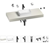 Раковина Wellsee 42 см со столешницей 120 смPure BY201010892 в наборе 10 в 1 201010892