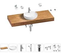 Раковина 42 см со столешницей 120 см Wellsee Chalice Perfection в наборе 10 в 1 201010611