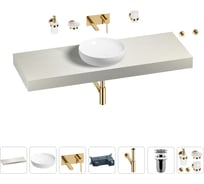 Раковина Wellsee 42 см со столешницей 140 смChalice Perfectionв наборе 9 в 1 201010368