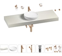 Раковина Wellsee 42 см со столешницей 140 смChalice Perfectionв наборе 10 в 1 201010359