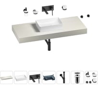 Раковина Wellsee 42 см со столешницей 120 смPure BY201010902 в наборе 9 в 1 201010902