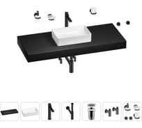 Раковина 42 см со столешницей 120 см Wellsee Pure BY Wellsee в наборе 10 в 1 201010967