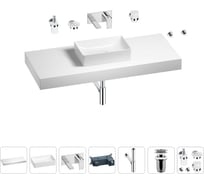 Раковина 42 см со столешницей 120 см Wellsee Pure BY Wellsee в наборе 9 в 1 201010956