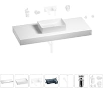 Раковина 42 см со столешницей 120 см Wellsee Pure BY Wellsee в наборе 9 в 1 201010965