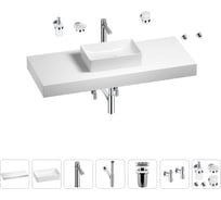 Раковина 42 см со столешницей 120 см Wellsee Pure BY Wellsee в наборе 10 в 1 201010951