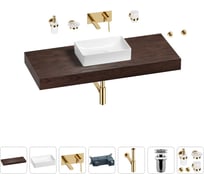 Раковина Wellsee 42 см со столешницей 120 смPure BY201010948 в наборе 9 в 1 201010948