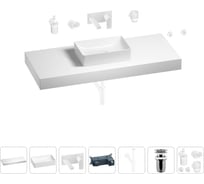 Раковина 42 см со столешницей 120 см Wellsee Pure BY Wellsee в наборе 9 в 1 201010960