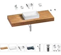 Раковина 42 см со столешницей 120 см Wellsee Pure BY Wellsee в наборе 9 в 1 201010931