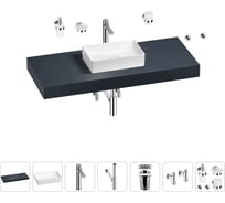 Раковина Wellsee 42 см со столешницей 120 смPure BY201010906 в наборе 10 в 1 201010906