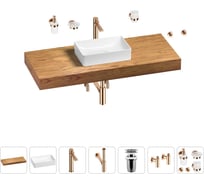 Раковина 42 см со столешницей 120 см Wellsee Pure BY Wellsee в наборе 10 в 1 201010924