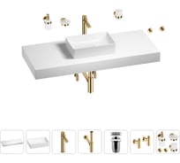 Раковина 42 см со столешницей 120 см Wellsee Pure BY Wellsee в наборе 10 в 1 201010953