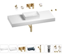 Раковина 42 см со столешницей 120 см Wellsee Pure BY Wellsee в наборе 9 в 1 201010958