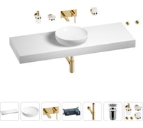 Раковина 42 см со столешницей 140 см Wellsee Chalice Perfection в наборе 9 в 1 201010448