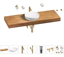 Раковина Wellsee 42 см со столешницей 140 смChalice Perfectionв наборе 10 в 1 201010398