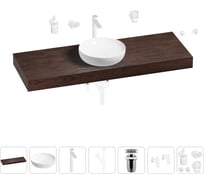 Раковина Wellsee 42 см со столешницей 140 смChalice Perfectionв наборе 10 в 1 201010415