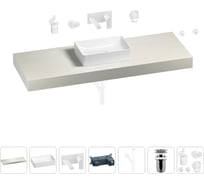 Раковина Wellsee 42 см со столешницей 140 смPure BY201010990 в наборе 9 в 1 201010990