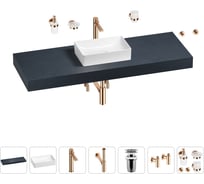 Раковина 42 см со столешницей 140 см Wellsee Pure BY Wellsee в наборе 10 в 1 201010999