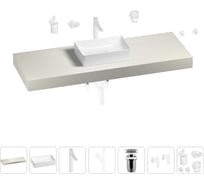 Раковина Wellsee 42 см со столешницей 140 смPure BY201010985 в наборе 10 в 1 201010985