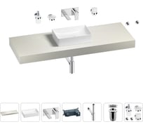 Раковина Wellsee 42 см со столешницей 140 смPure BY201010986 в наборе 9 в 1 201010986