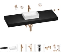 Раковина 42 см со столешницей 140 см Wellsee Pure BY Wellsee в наборе 10 в 1 201011059