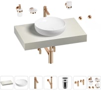 Раковина Wellsee 42 см со столешницей 80 смChalice Perfectionв наборе 10 в 1 201009999
