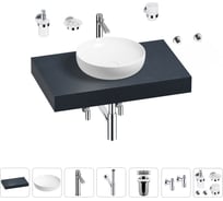 Раковина 42 см со столешницей 80 см Wellsee Chalice Perfection в наборе 10 в 1 201010016