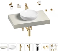 Раковина Wellsee 42 см со столешницей 80 смChalice Perfectionв наборе 10 в 1 201009998