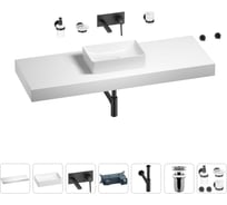 Раковина 42 см со столешницей 140 см Wellsee Pure BY Wellsee в наборе 9 в 1 201011052