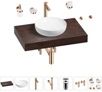 Раковина Wellsee 42 см со столешницей 80 смChalice Perfectionв наборе 10 в 1 201010054
