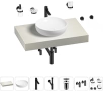 Раковина Wellsee 42 см со столешницей 80 смChalice Perfectionв наборе 10 в 1 201009997