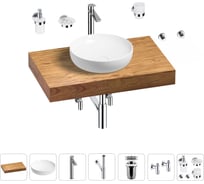 Раковина 42 см со столешницей 80 см Wellsee Chalice Perfection в наборе 10 в 1 201010031