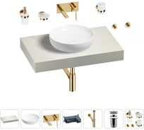 Раковина Wellsee 42 см со столешницей 80 смChalice Perfectionв наборе 9 в 1 201010008