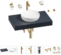Раковина 42 см со столешницей 80 см Wellsee Chalice Perfection в наборе 10 в 1 201010013