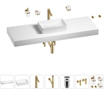 Раковина 42 см со столешницей 140 см Wellsee Pure BY Wellsee в наборе 10 в 1 201011043