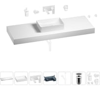 Раковина 42 см со столешницей 140 см Wellsee Pure BY Wellsee в наборе 9 в 1 201011050