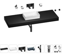 Раковина 42 см со столешницей 140 см Wellsee Pure BY Wellsee в наборе 9 в 1 201011062