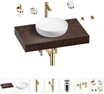 Раковина Wellsee 42 см со столешницей 80 смChalice Perfectionв наборе 10 в 1 201010053