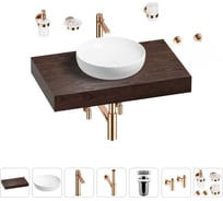 Раковина Wellsee 42 см со столешницей 80 смChalice Perfectionв наборе 10 в 1 201010059