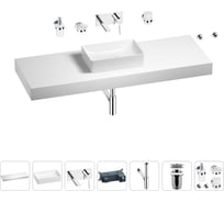 Раковина 42 см со столешницей 140 см Wellsee Pure BY Wellsee в наборе 9 в 1 201011051