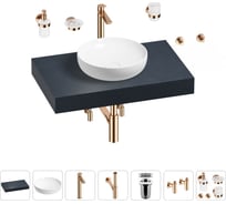 Раковина 42 см со столешницей 80 см Wellsee Chalice Perfection в наборе 10 в 1 201010014