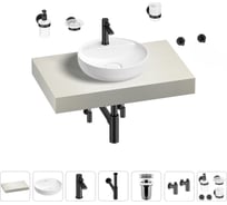 Раковина Wellsee 42 см со столешницей 80 смChalice Perfectionв наборе 10 в 1 201010477