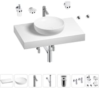 Раковина 42 см со столешницей 80 см Wellsee Chalice Perfection в наборе 10 в 1 201010076